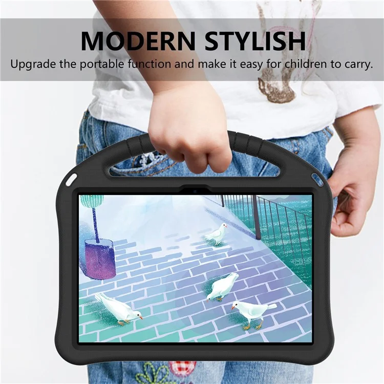 Étui pour tablette Lenovo Tab M10 (3e génération) TB-328FU / TB-328XU, en EVA, robuste et antichoc, avec poignée convertible et support - Noir