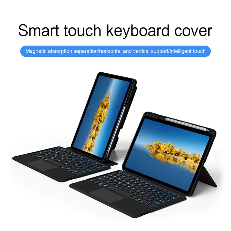 For Huawei C5 10.4 (2020) / (2022) / MatePad 10.4 (2022) / Honor V6 / Tablet V7 Leather Case + Bluetooth-compatible Keyboard with Backlight Trackpad