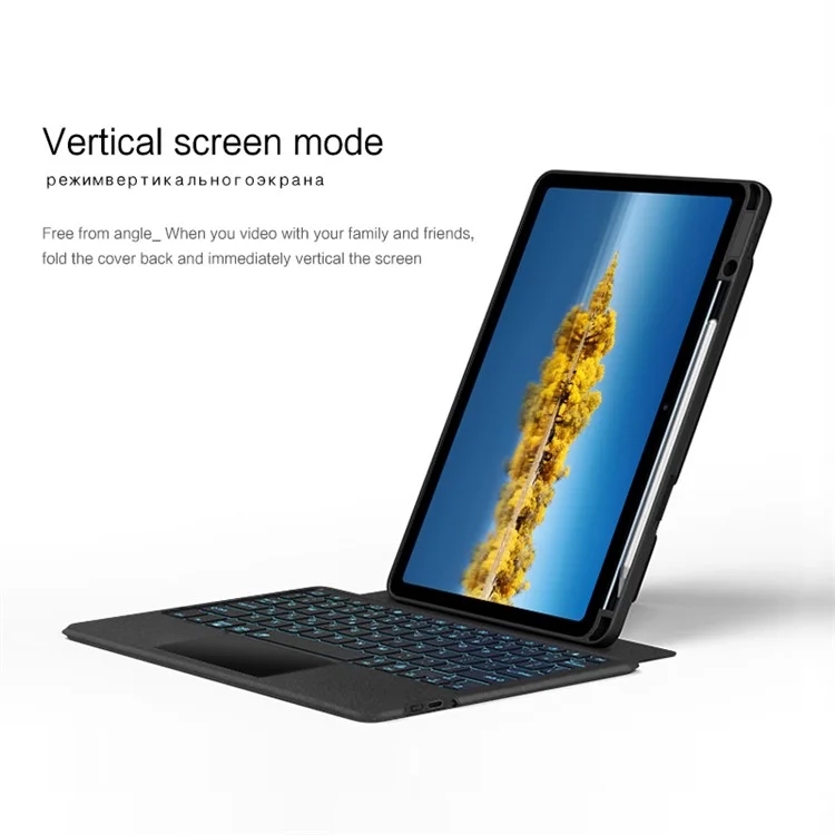 For Huawei C5 10.4 (2020) / (2022) / MatePad 10.4 (2022) / Honor V6 / Tablet V7 Leather Case + Bluetooth-compatible Keyboard with Backlight Trackpad