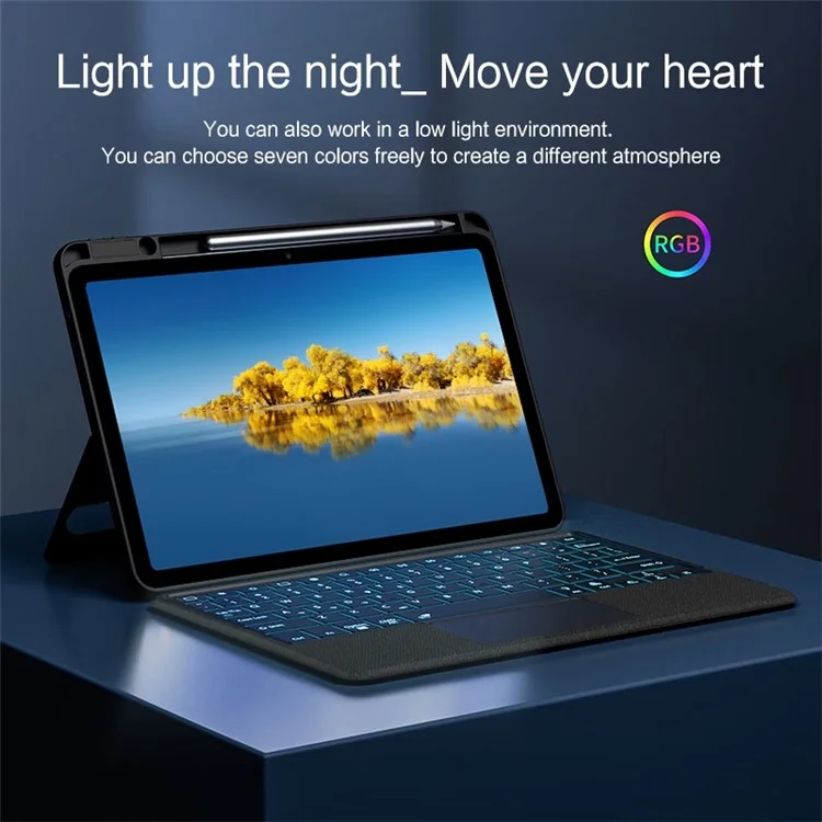 For Huawei C5 10.4 (2020) / (2022) / MatePad 10.4 (2022) / Honor V6 / Tablet V7 Leather Case + Bluetooth-compatible Keyboard with Backlight Trackpad