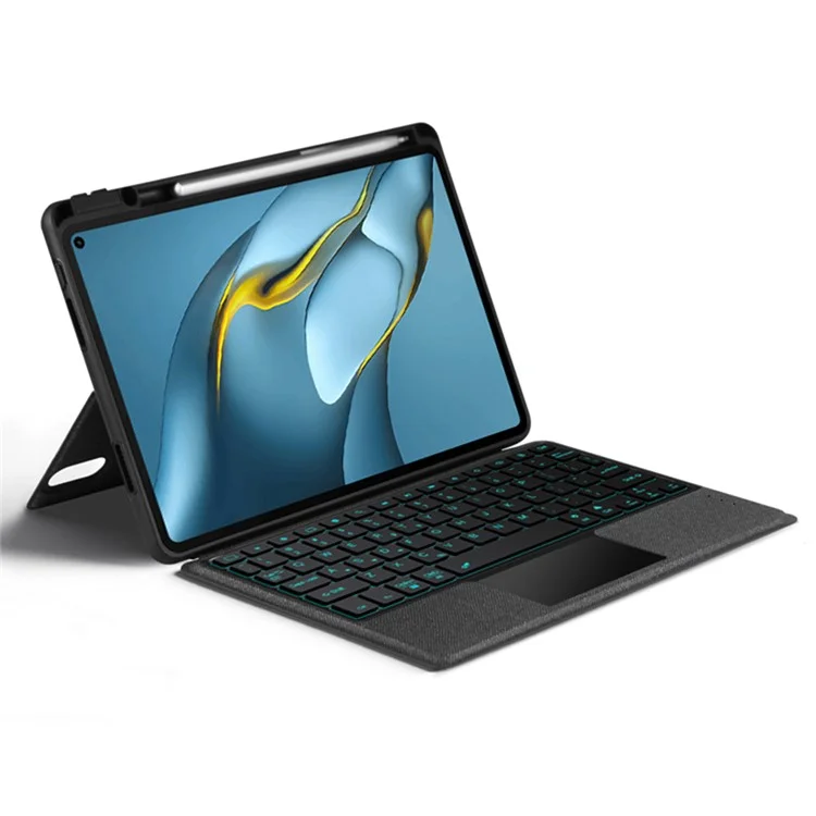 For Huawei MatePad Pro 10.8 (2019) / (2021) Leather Case + Bluetooth-compatible Keyboard with Backlight Trackpad