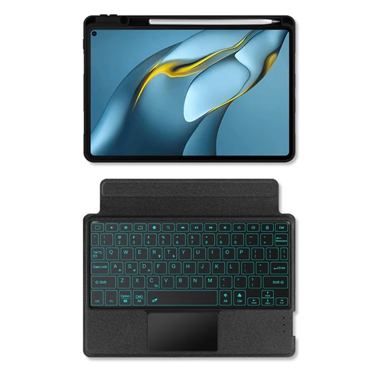 For Huawei MatePad Pro 10.8 (2019) / (2021) Leather Case + Bluetooth-compatible Keyboard with Backlight Trackpad