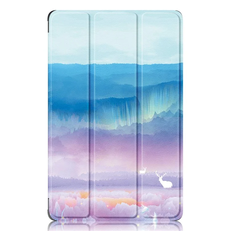 For Lenovo Tab P11 Gen 2 Pattern Printing PU Leather Protective Cover Trifold Stand Smart Tablet Case with Auto Wake  /  Sleep - Fantasy Deer