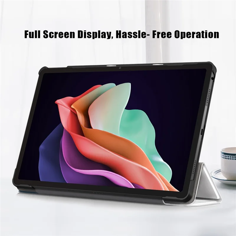 For Lenovo Tab P11 Gen 2 Pattern Printing PU Leather Protective Cover Trifold Stand Smart Tablet Case with Auto Wake  /  Sleep - Cat