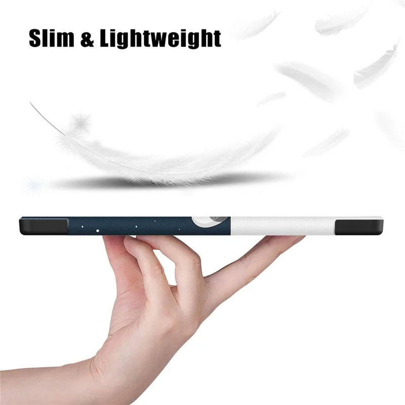 For Lenovo Tab P11 Gen 2 Pattern Printing PU Leather Protective Cover Trifold Stand Smart Tablet Case with Auto Wake  /  Sleep - Cat