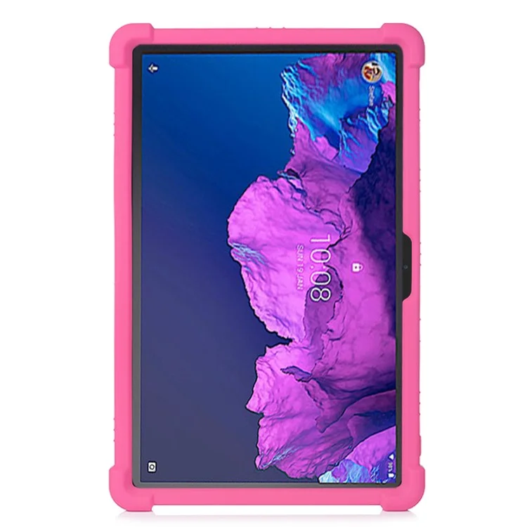 Para Lenovo Tab P11 TB-J606F Funda de Tableta de Silicona Suave con Protección de Esquinas Resistente a Golpes - Rosa