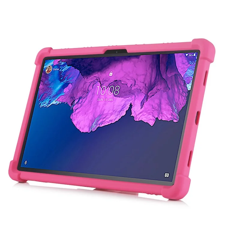 Para Lenovo Tab P11 TB-J606F Funda de Tableta de Silicona Suave con Protección de Esquinas Resistente a Golpes - Rosa