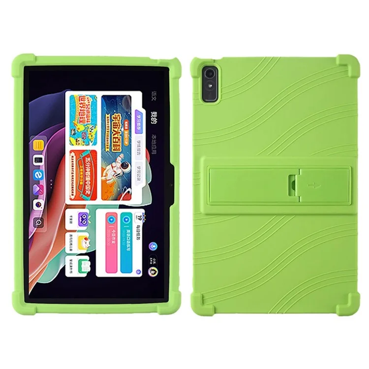 Pour Lenovo Tab P11 Gen 2 / Tab P11 2022 TB-350 Kickstand Tablet Case Soft Silicone Reinforced Four Corner Shockproof Cover - Vert