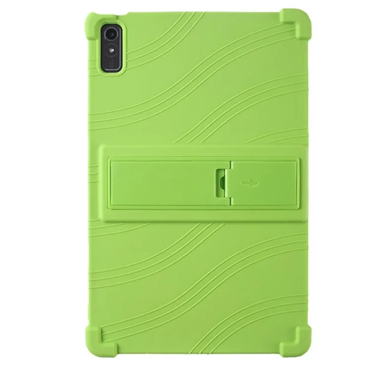 Pour Lenovo Tab P11 Gen 2 / Tab P11 2022 TB-350 Kickstand Tablet Case Soft Silicone Reinforced Four Corner Shockproof Cover - Vert
