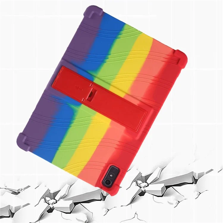 Pour Lenovo Tab P11 Gen 2 / Tab P11 2022 TB-350 Kickstand Tablet Case Soft Silicone Reinforced Four Corner Shockproof Cover - Vert