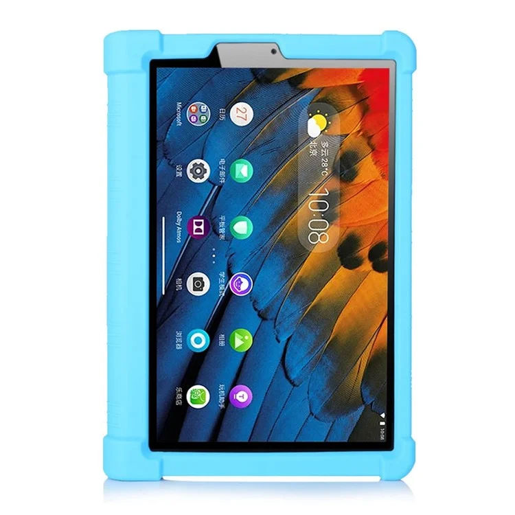 Pour Lenovo Yoga Tab5 YT-X705F / M 10.1 pouces Anti-rayures Étui en silicone souple Housse anti-chute avec support en PC - Bleu ciel