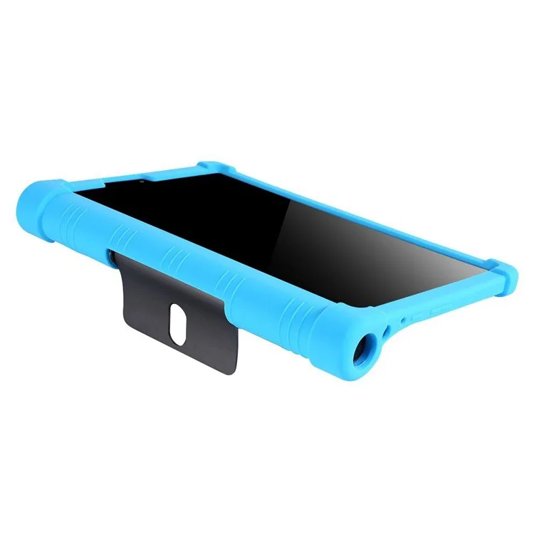 Pour Lenovo Yoga Tab5 YT-X705F / M 10.1 pouces Anti-rayures Étui en silicone souple Housse anti-chute avec support en PC - Bleu ciel