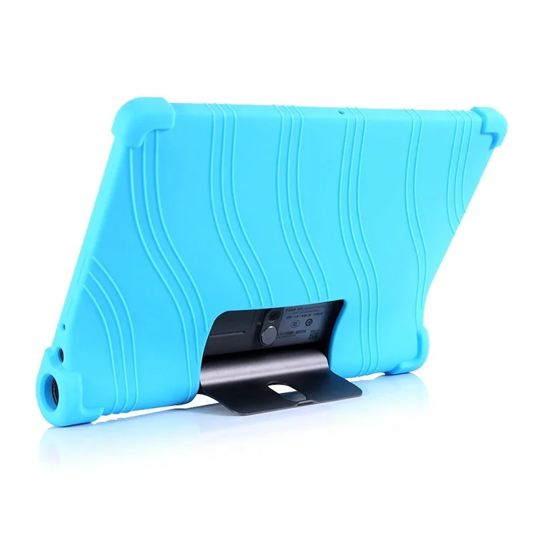 Pour Lenovo Yoga Tab5 YT-X705F / M 10.1 pouces Anti-rayures Étui en silicone souple Housse anti-chute avec support en PC - Bleu ciel