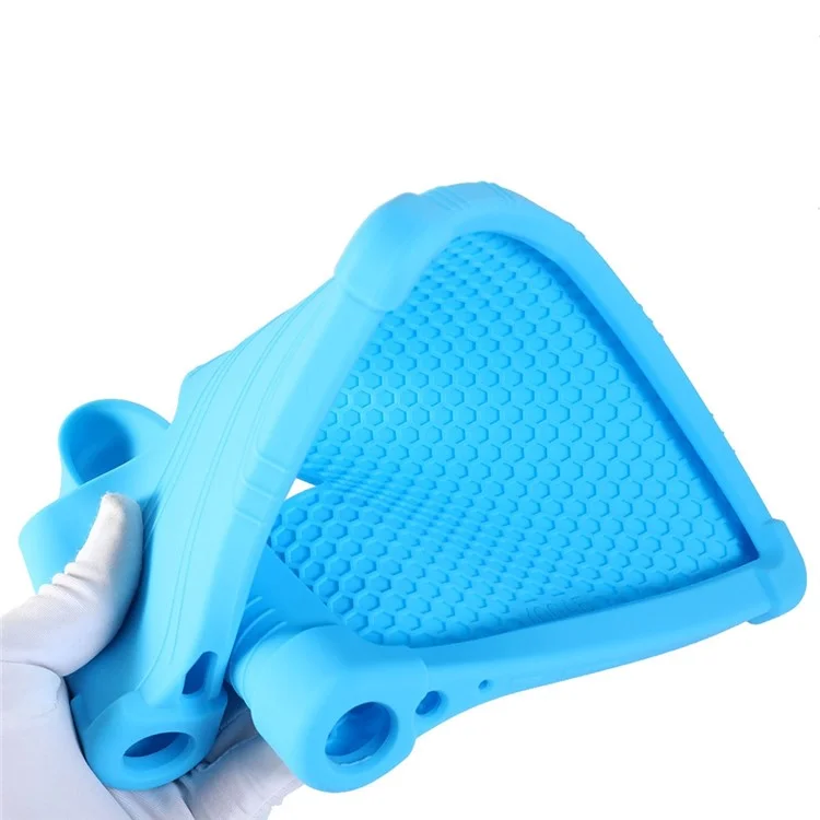 Pour Lenovo Yoga Tab5 YT-X705F / M 10.1 pouces Anti-rayures Étui en silicone souple Housse anti-chute avec support en PC - Bleu ciel