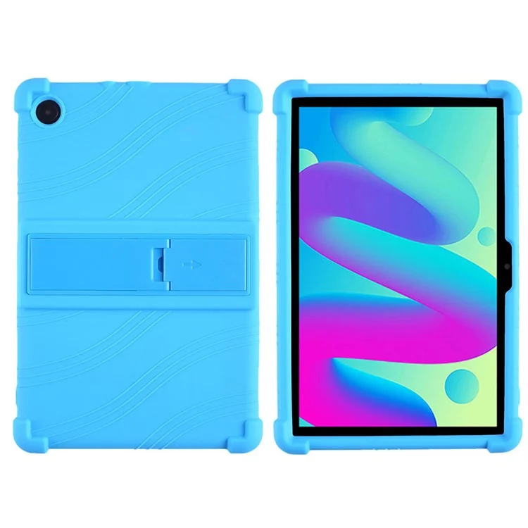 Pour TCL Tab 10L / Tab 10 HD 4G Étui de protection en silicone souple Housse de protection Honey Comb Multi-Angle Kickstand Tablet - Bleu ciel