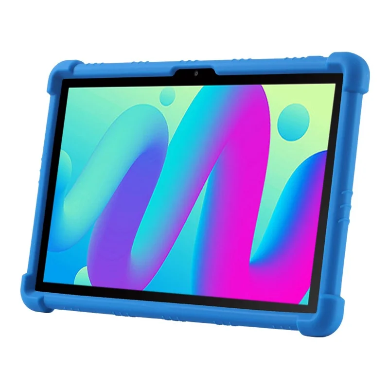 For TCL Tab 10L / Tab 10 HD 4G Soft Skin Silicone Protective Case Honey Comb Multi-Angle Kickstand Tablet Cover - Dark Blue