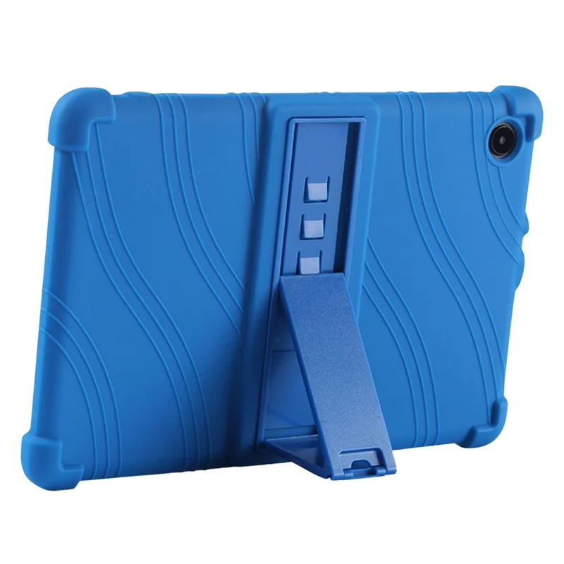 For TCL Tab 10L / Tab 10 HD 4G Soft Skin Silicone Protective Case Honey Comb Multi-Angle Kickstand Tablet Cover - Dark Blue