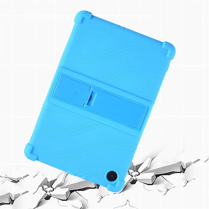 For TCL Tab 10L / Tab 10 HD 4G Soft Skin Silicone Protective Case Honey Comb Multi-Angle Kickstand Tablet Cover - Dark Blue
