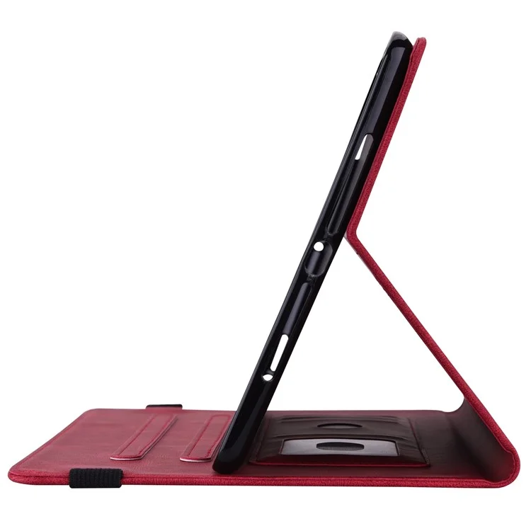 Pour iPad 10,9 (2022) / iPad 10e génération Etui de protection à rabat en cuir PU avec porte-cartes et support pour tablet Smart avec porte-crayon - Rouge