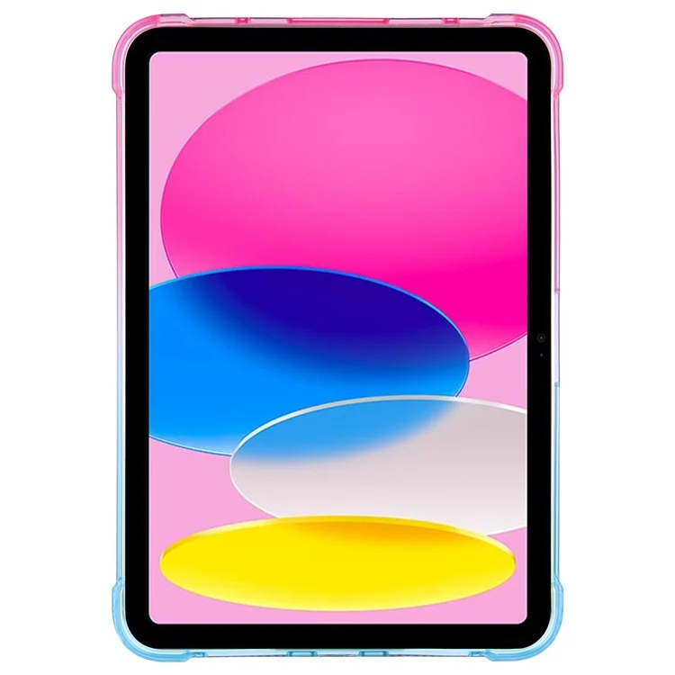 Per iPad 10.9 (2022) Gradient Color Soft TPU Tablet Case Thickened Four Corners Anti-drop Protective Cover - Pink / Green