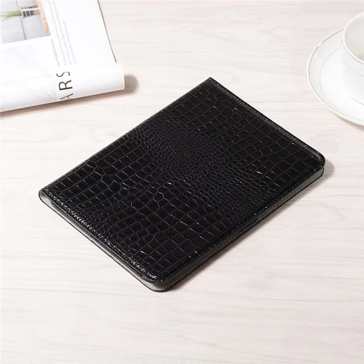 For iPad (2025) / 10.9 (2022) PU Leather + PC Case Adjustable Stand Wallet Crocodile Anti-Scratch Tablet Cover - Black