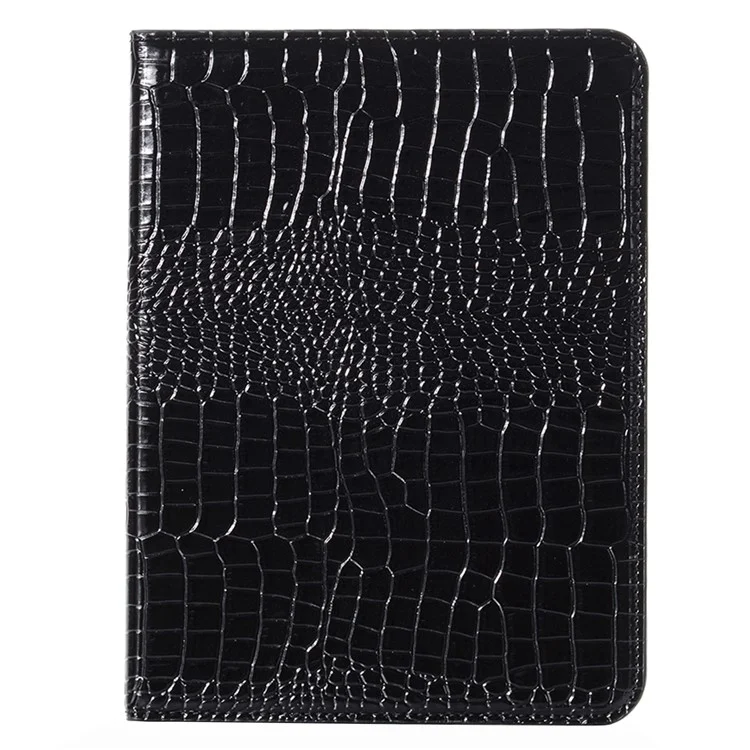 For iPad (2025) / 10.9 (2022) PU Leather + PC Case Adjustable Stand Wallet Crocodile Anti-Scratch Tablet Cover - Black