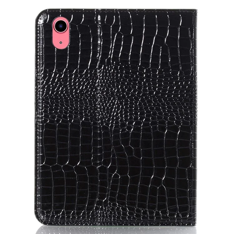 For iPad (2025) / 10.9 (2022) PU Leather + PC Case Adjustable Stand Wallet Crocodile Anti-Scratch Tablet Cover - Black