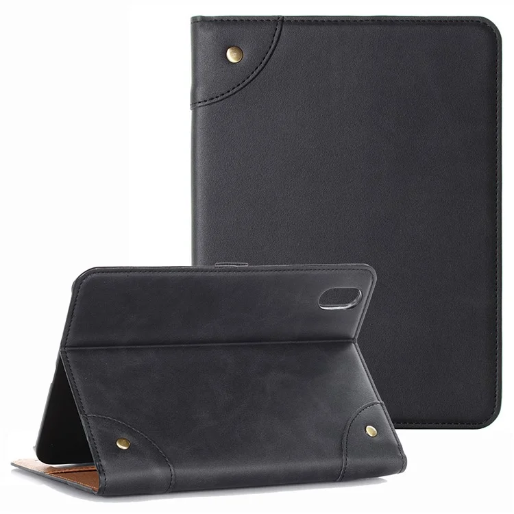 Pour Ipad 10.9 (2022) Retro Book Folio Flip Style Tablet Case PU Leather + PC Stand Pepelle Couverce de Protection - le Noir