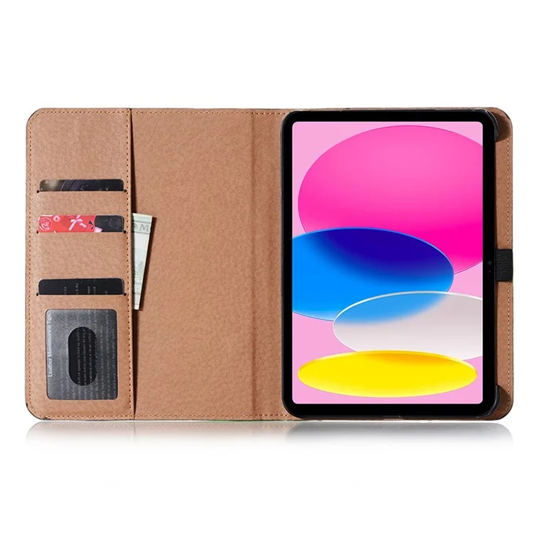 Pour Ipad 10.9 (2022) Retro Book Folio Flip Style Tablet Case PU Leather + PC Stand Pepelle Couverce de Protection - le Noir
