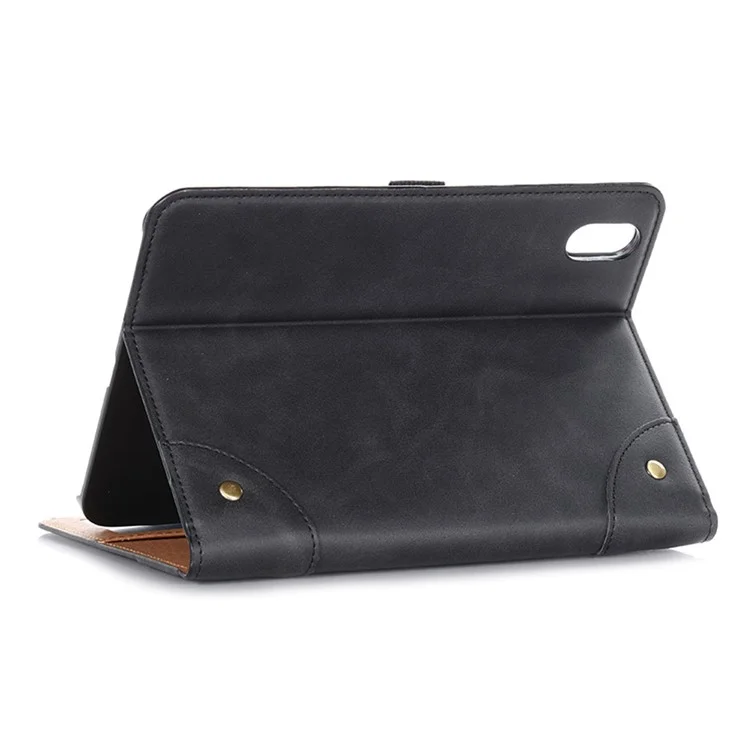 Pour Ipad 10.9 (2022) Retro Book Folio Flip Style Tablet Case PU Leather + PC Stand Pepelle Couverce de Protection - le Noir