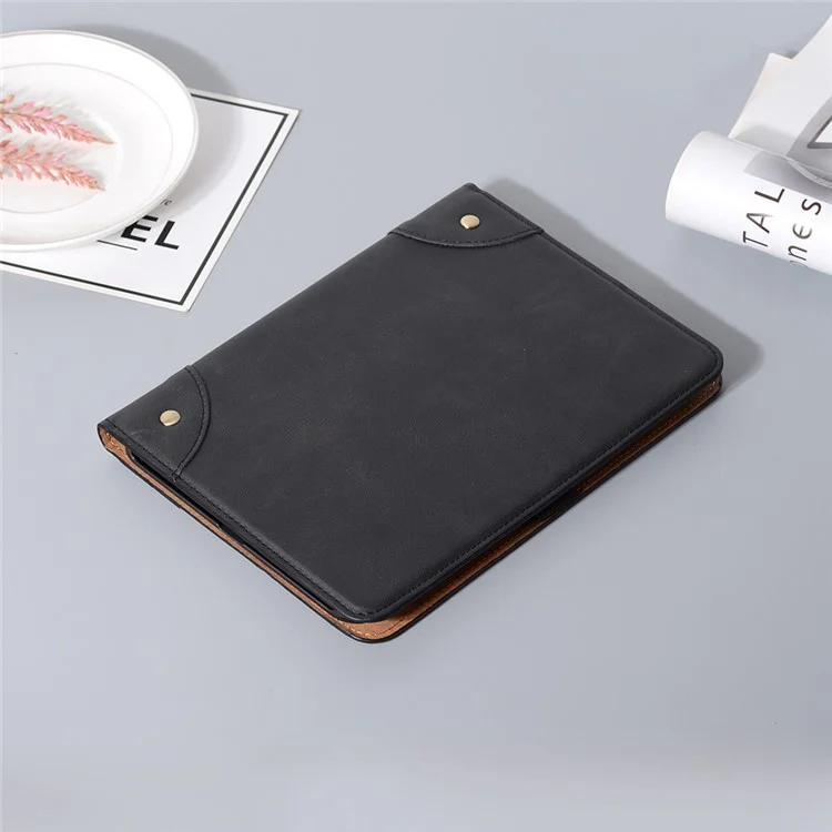 Pour Ipad 10.9 (2022) Retro Book Folio Flip Style Tablet Case PU Leather + PC Stand Pepelle Couverce de Protection - le Noir
