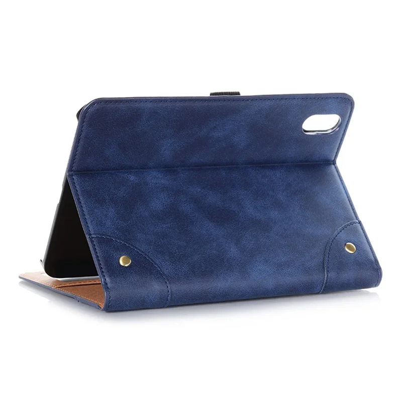 Capa de Tablet Tipo Livro Retro para iPad (2025) / 10,9 (2022), Capa Carteira com Suporte em Pele Sintética + PC, Estilo Flip, Protetora - Azul