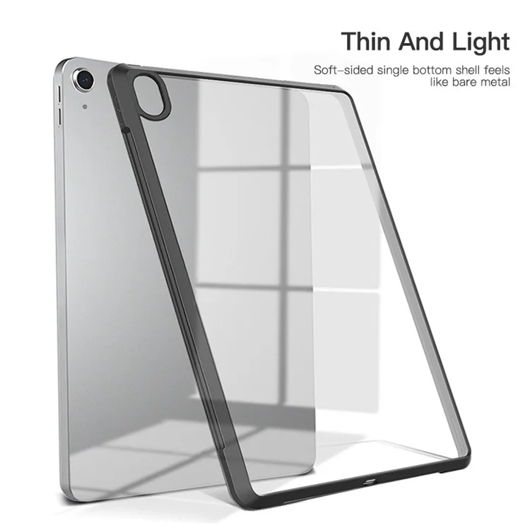Pour iPad 10.9 (2022) Quatre coins Airbag Anti-chute Housse de tablette Transparent Acrylique Dos Cadre TPU - Noir