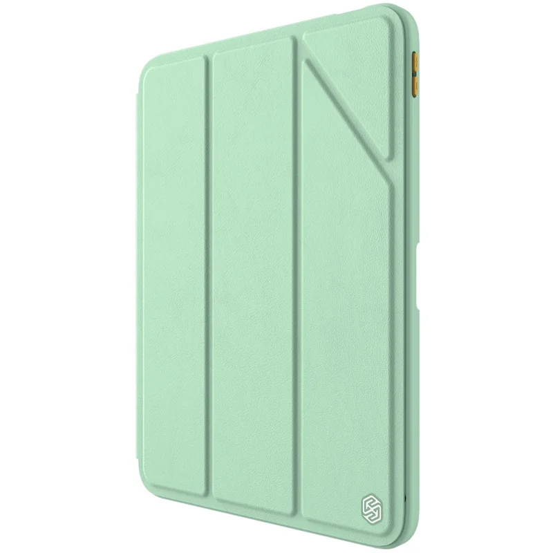 NILLKIN for iPad (2025) / 10.9 (2022) Precise Cutout Protective Tablet Cover Auto Wake / Sleep Leather Tablet Case with Stand - Green