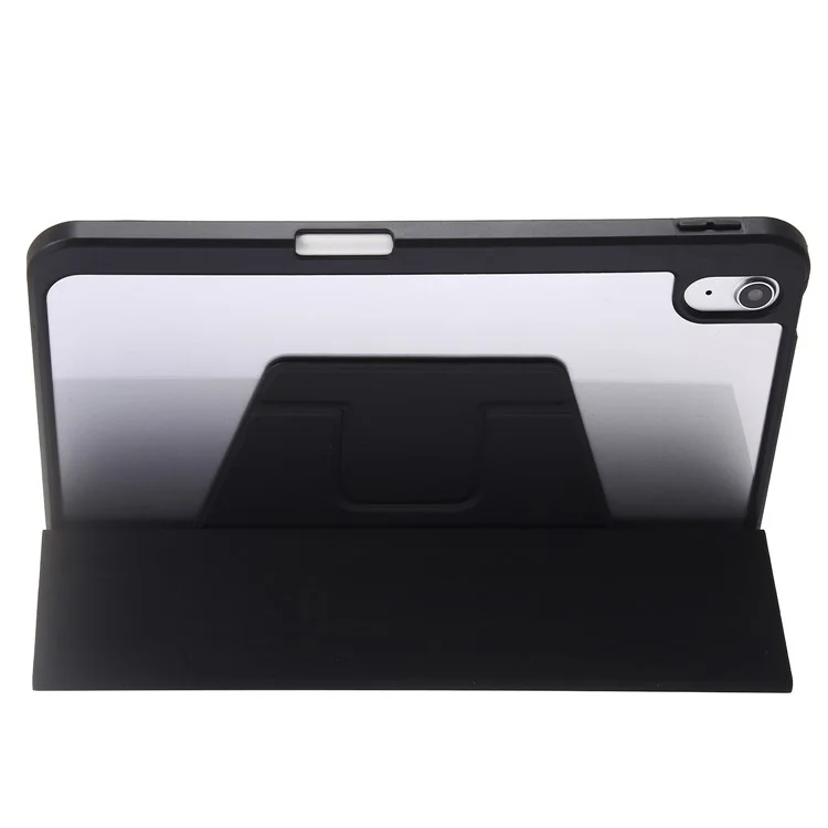 Tablet Case For iPad (2025) / 10.9 (2022) PU Leather + TPU + Acrylic Stand Cover with Auto Wake / Sleep - Black