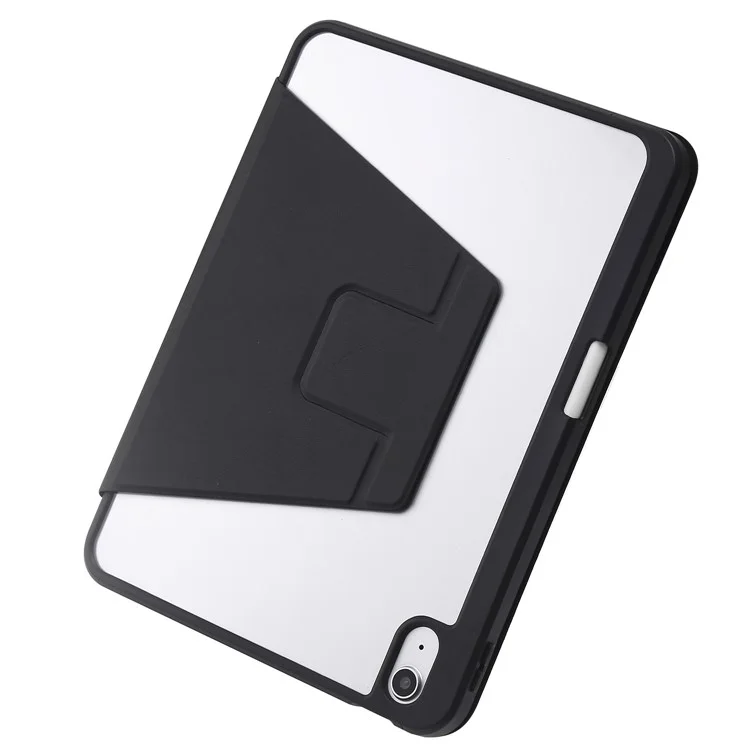 Tablet Case For iPad (2025) / 10.9 (2022) PU Leather + TPU + Acrylic Stand Cover with Auto Wake / Sleep - Black