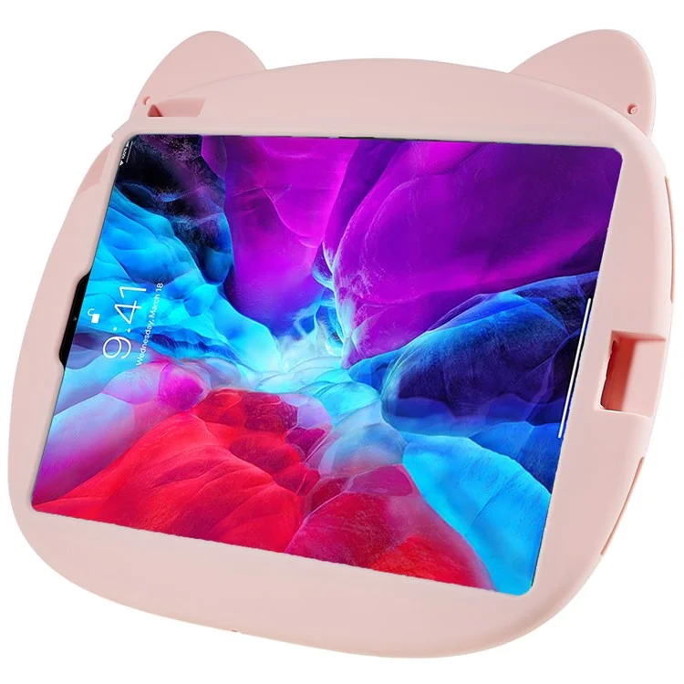 Para iPad Pro 11 (2020) / (2021) / (2022) / iPad Air (2020) / (2022) Cute Piggy Soft Silicone Case PC Handle Kickstand Anti-Slip Tablet Cover