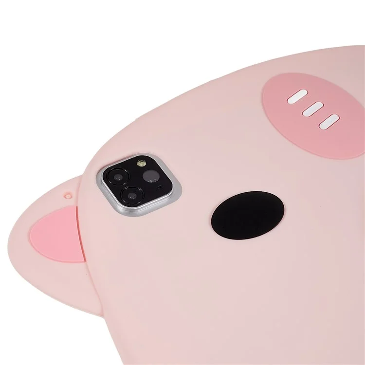 Para iPad Pro 11 (2020) / (2021) / (2022) / iPad Air (2020) / (2022) Cute Piggy Soft Silicone Case PC Handle Kickstand Anti-Slip Tablet Cover