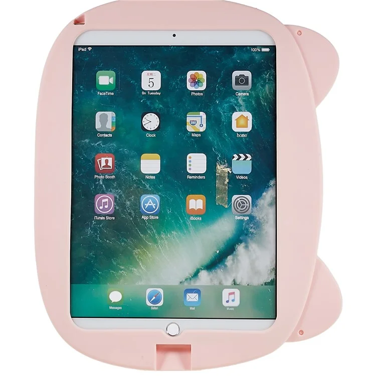 For iPad 10.2 (2019) / (2020) / (2021) / iPad Pro 10.5-inch (2017) / (2019) Handle Kickstand 3D Cute Piggy Case Soft Silicone Shock Absorption Tablet Cover