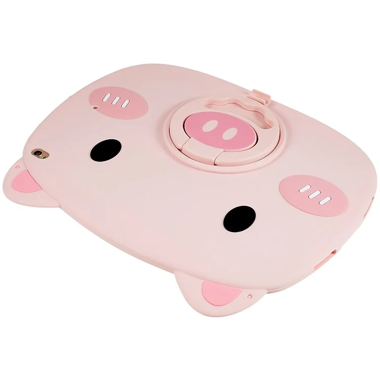 Pour iPad 10.2 (2019) / (2020) / (2021) / iPad Pro 10.5 pouces (2017) / (2019) Handle Kickstand 3D Cute Piggy Case Soft Silicone Shock Absorption Tablet Cover