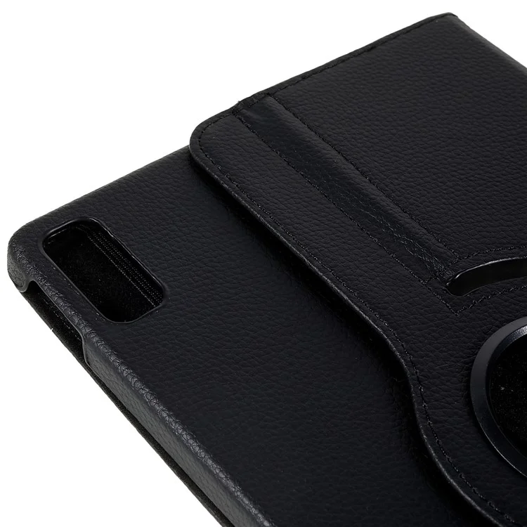 Para la Pestaña Lenovo P11.5 Más 2023 Case de Estuche de Tableta Giratoria PU Cubierta de Tableta a Prueba de Cuero Con Banda Elástica - Negro