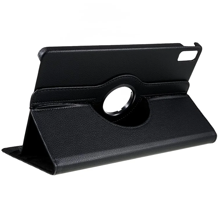 Para la Pestaña Lenovo P11.5 Más 2023 Case de Estuche de Tableta Giratoria PU Cubierta de Tableta a Prueba de Cuero Con Banda Elástica - Negro