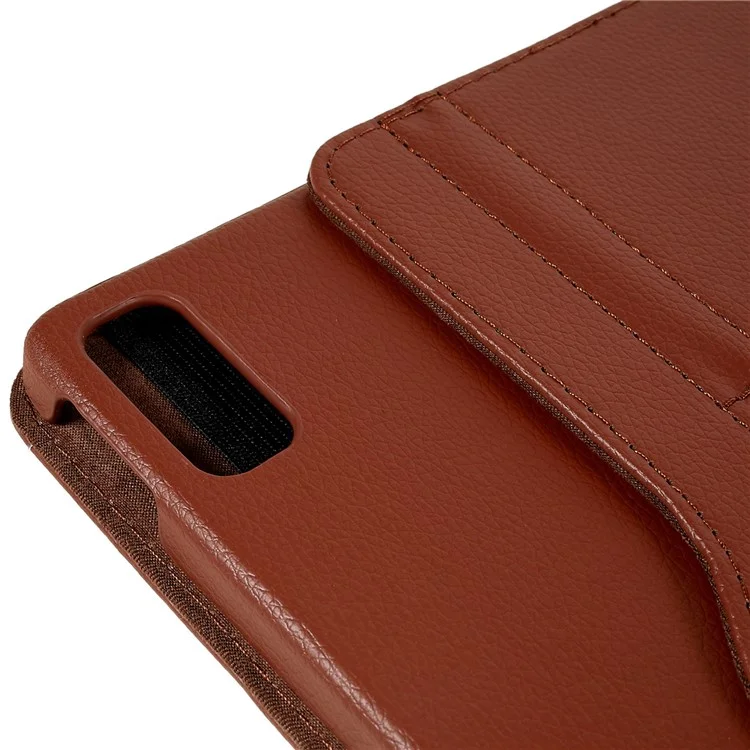 Für Lenovo Tab P11 Gen 2 Drehbarer Tablet-Ständer-Etui aus PU-Leder, sturzfest, mit Gummiband - Braun