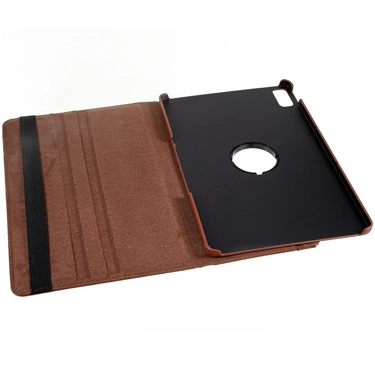 Für Lenovo Tab P11 Gen 2 Drehbarer Tablet-Ständer-Etui aus PU-Leder, sturzfest, mit Gummiband - Braun