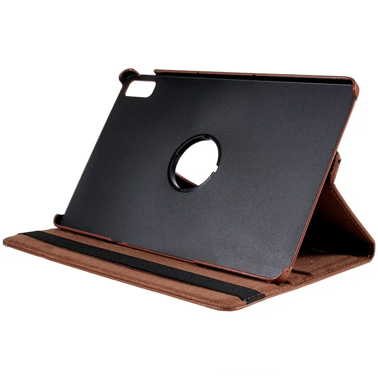 Für Lenovo Tab P11 Gen 2 Drehbarer Tablet-Ständer-Etui aus PU-Leder, sturzfest, mit Gummiband - Braun