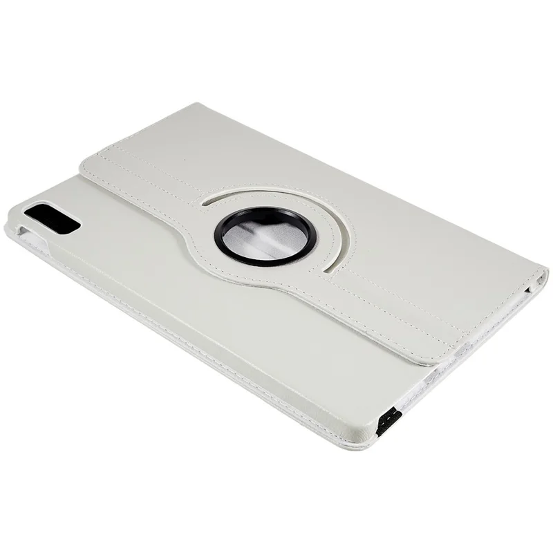 For Lenovo Tab P11 Gen 2 Rotary Tablet Case Stand PU Leather Drop-Proof Tablet Cover with Elastic Band - White