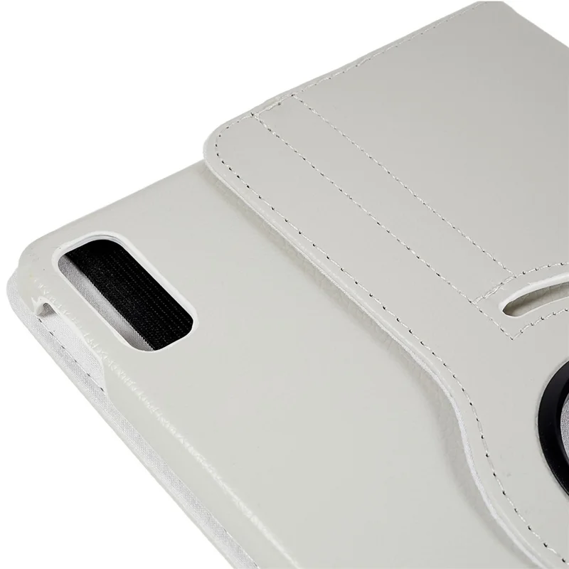 For Lenovo Tab P11 Gen 2 Rotary Tablet Case Stand PU Leather Drop-Proof Tablet Cover with Elastic Band - White