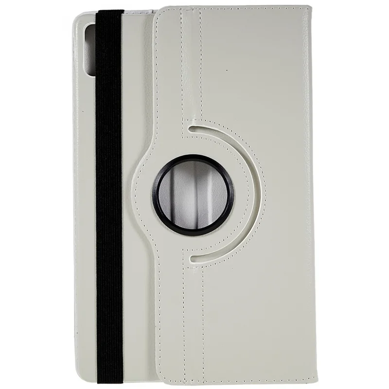 For Lenovo Tab P11 Gen 2 Rotary Tablet Case Stand PU Leather Drop-Proof Tablet Cover with Elastic Band - White