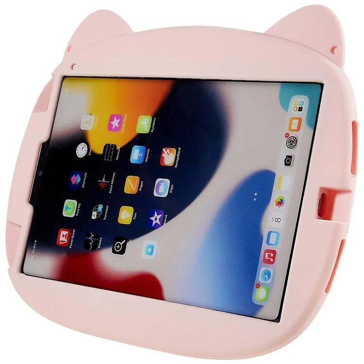 Per iPad mini (2024) / mini (2021) Custodia morbida in silicone per cartoni animati Piggy Shockproof Handle Kickstand Anti-Slip Tablet Cover