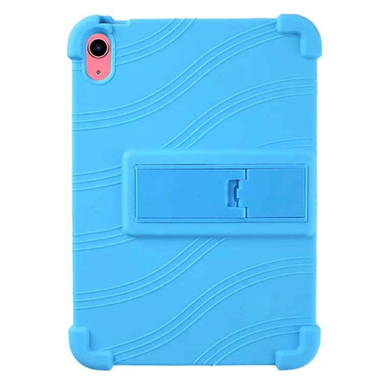 Para Ipad 10.9 (2022) Case de Protección de Tableta de Silicona a Prueba de Choques PC Kickstand Anti-drop Cover - Cielo Azul